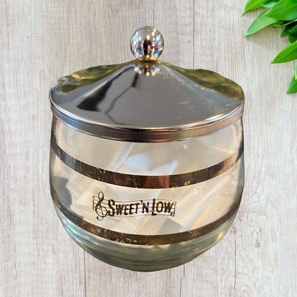 Vintage Sweet n Low Glass Chrome Retro Kitchen
